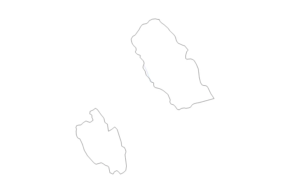 Outline map of Emberá-Wounaan Comarca Indigenous Territory, Panama with subdivision borders and rivers.