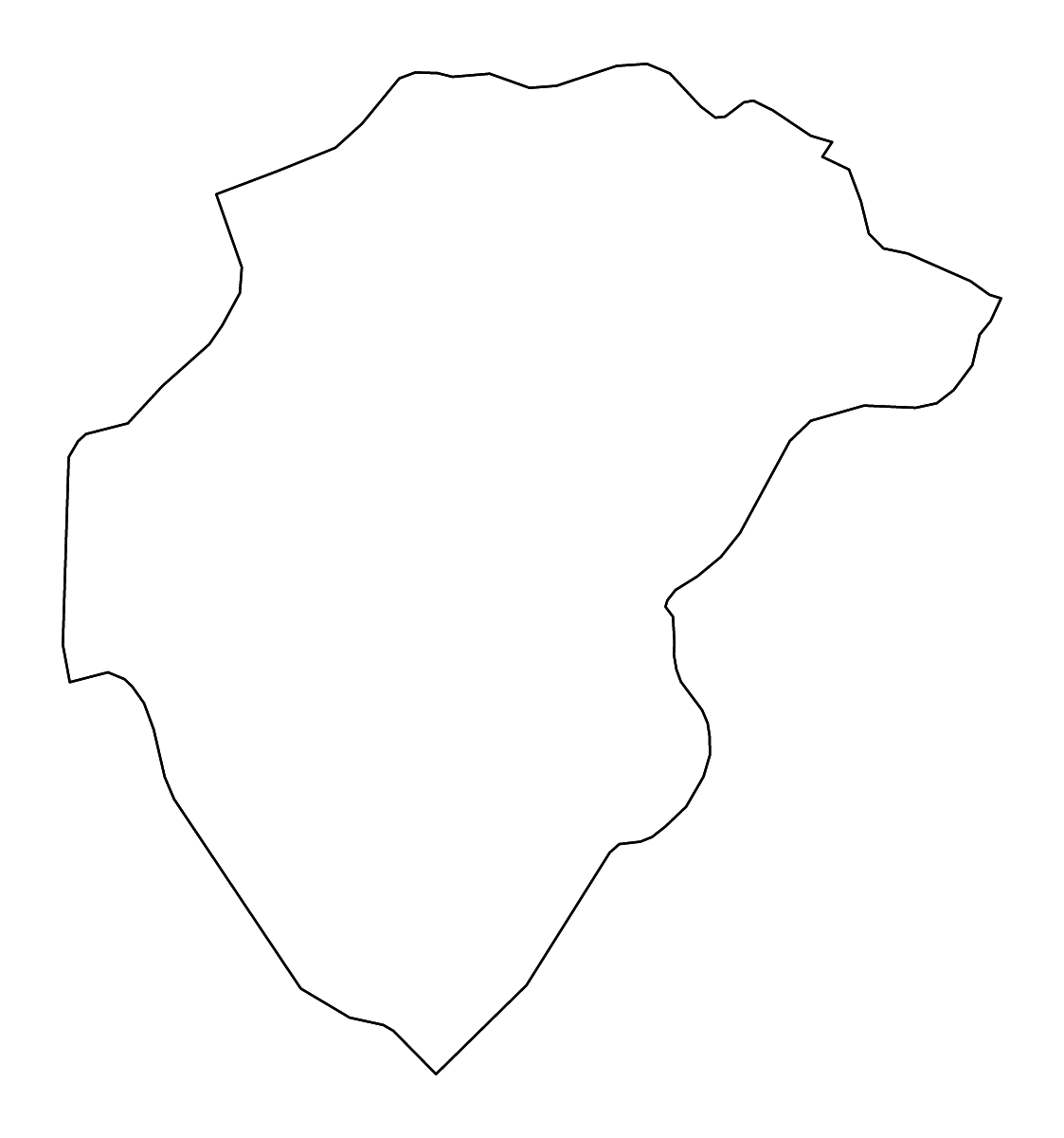 Outline map of Herrera, Panama with rivers.