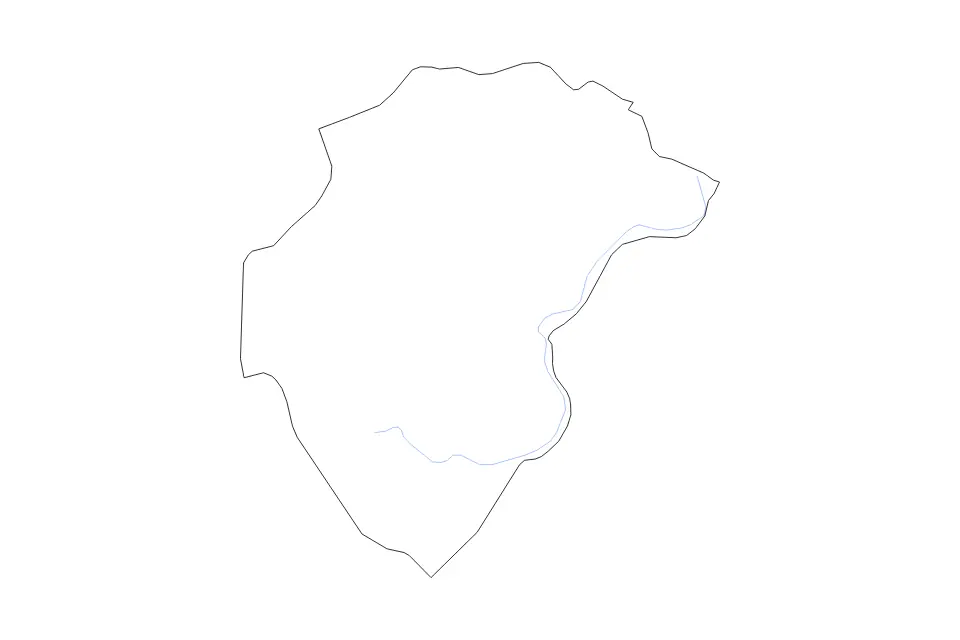 Outline map of Herrera, Panama with subdivision borders and rivers.