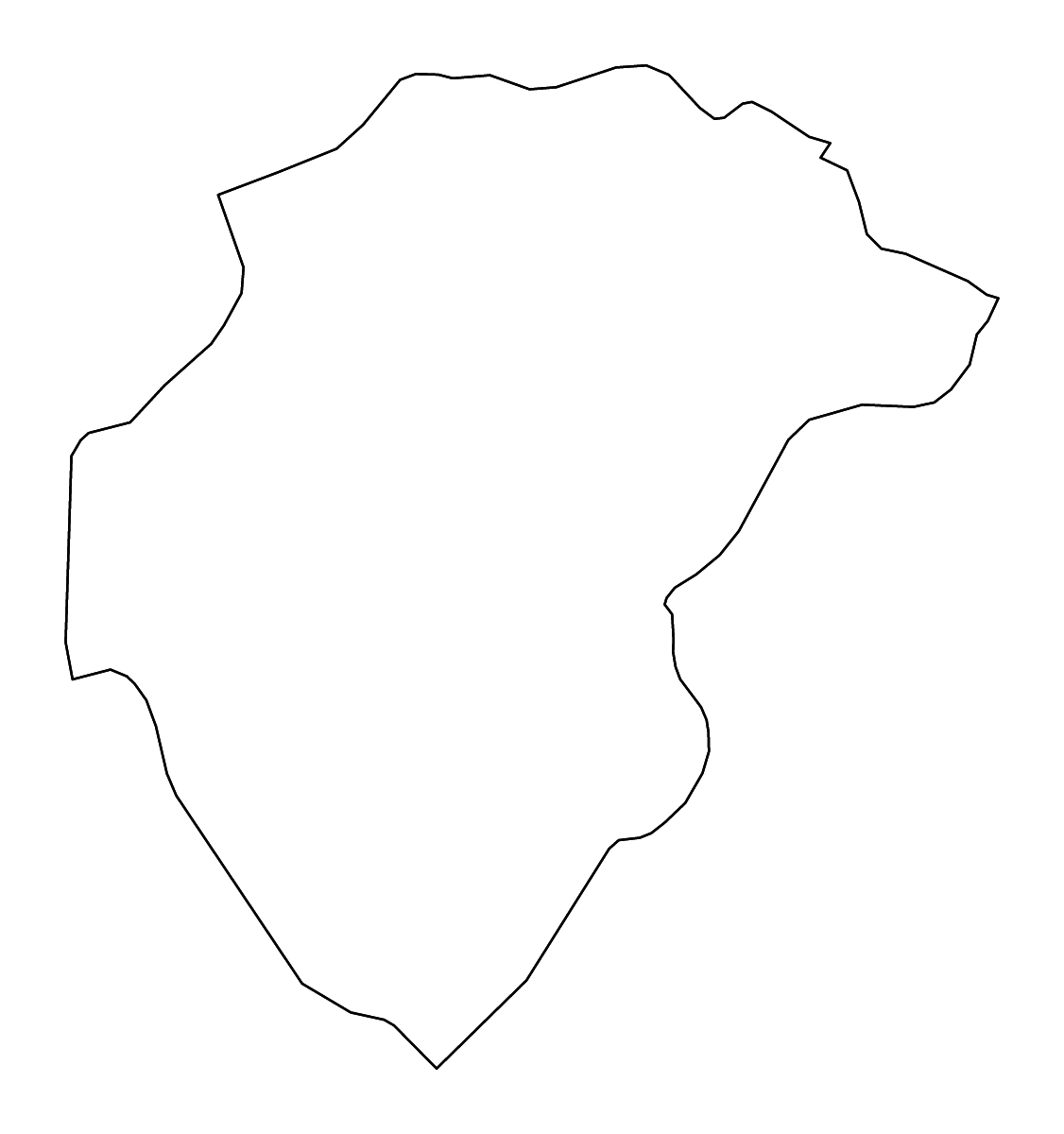 Mapa de contorno de Herrera, Panama con ríos.