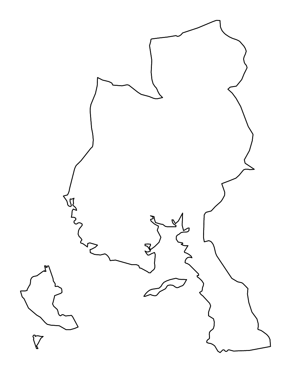 Mapa de contorno de Veraguas, Panama con ríos.