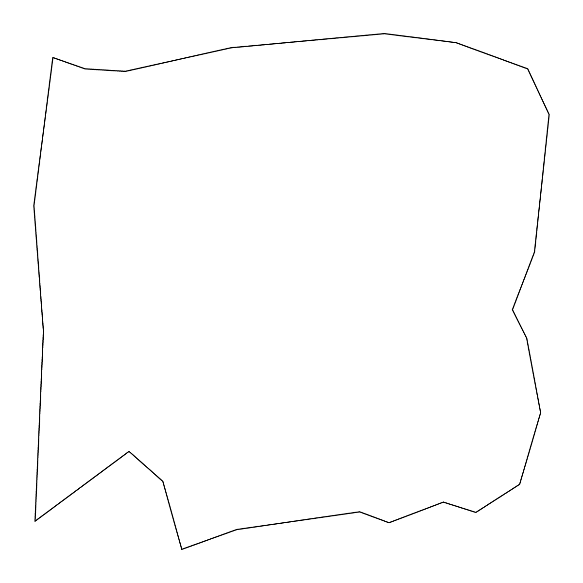 Outline map of Arecibo Municipio, Puerto Rico.