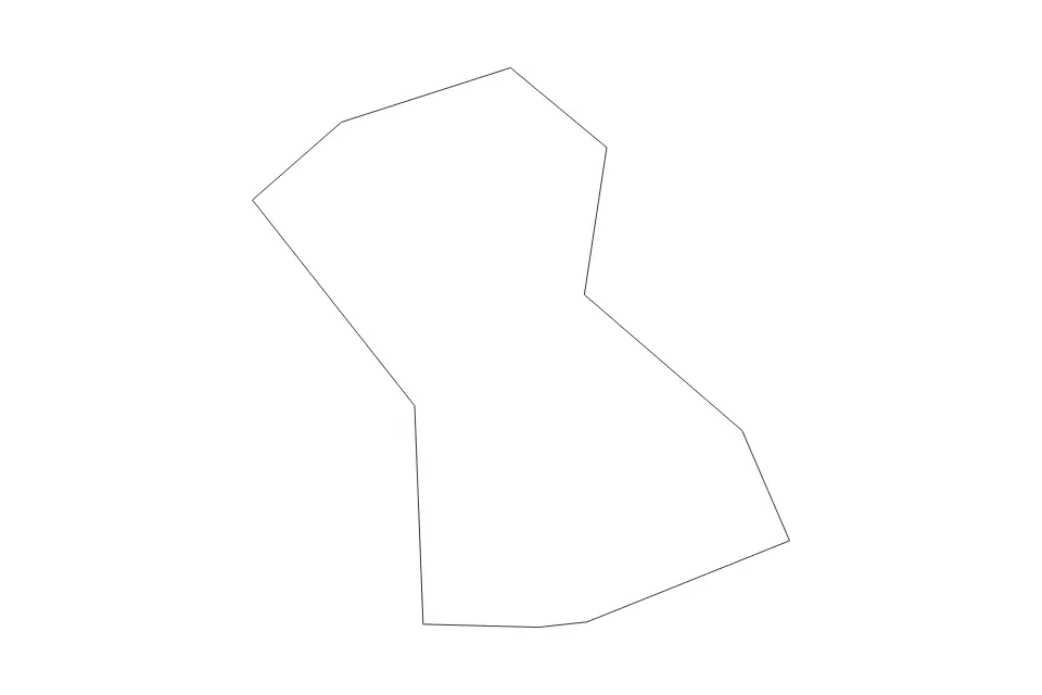 Outline map of Arroyo Municipio, Puerto Rico with subdivision borders.