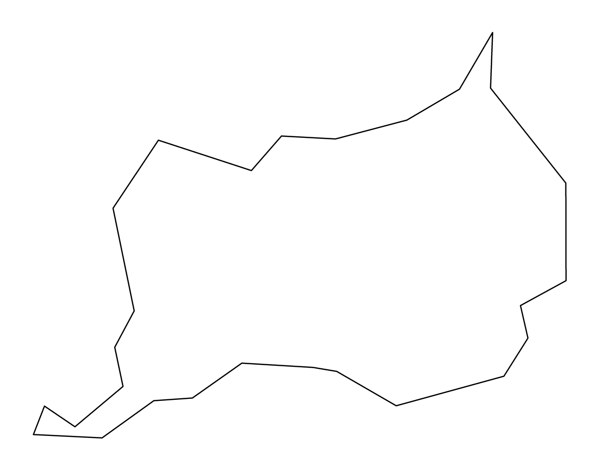 Mapa de contorno de Orocovis, Puerto Rico.