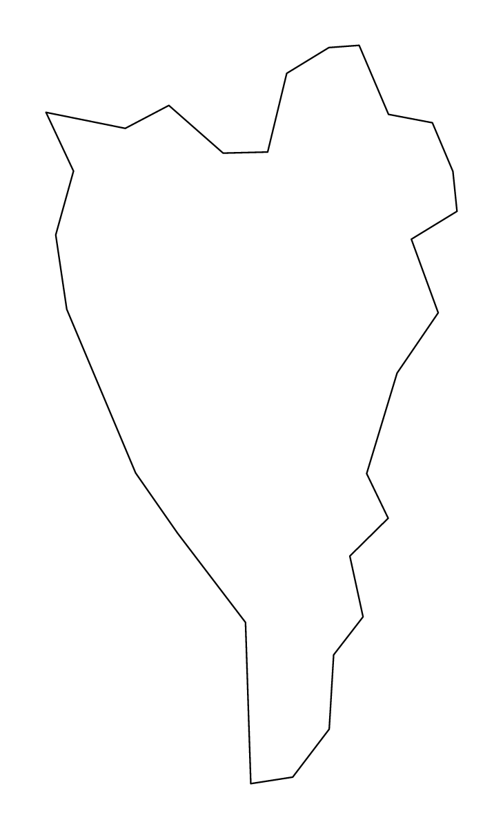 Mapa de contorno de Yauco, Puerto Rico.