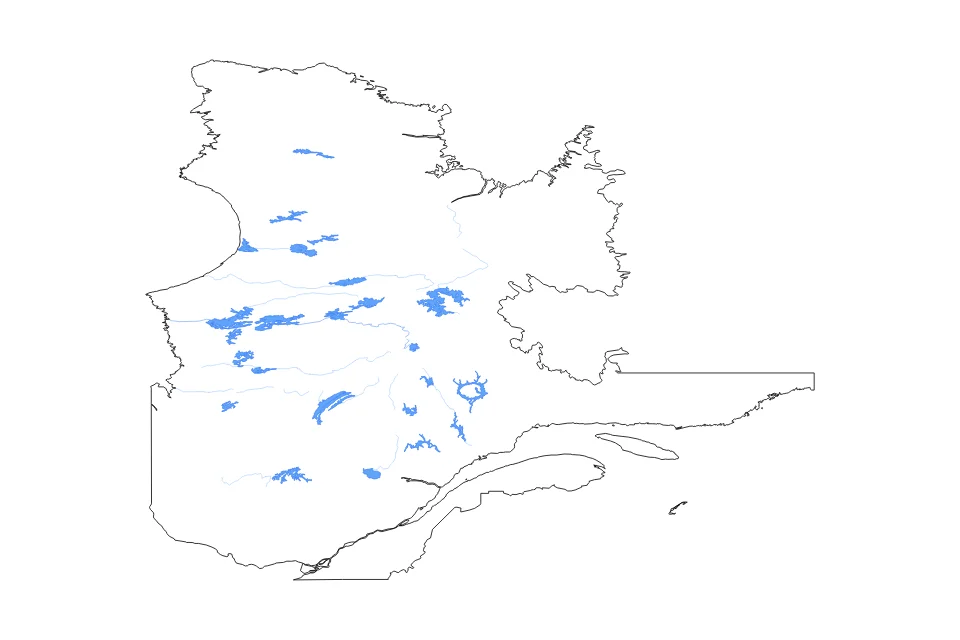 Aperçu de la carte de contour de Quebec