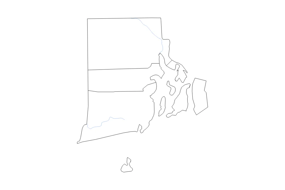 Aperçu de la carte de contour de Rhode Island