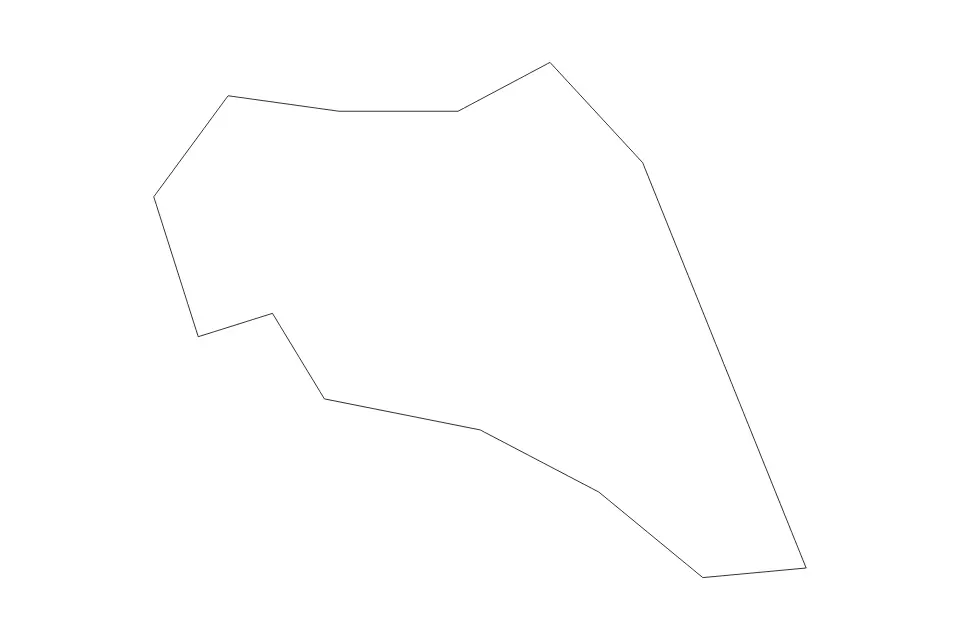 Outline map of Saint Peter Basseterre Parish, Saint Kitts And Nevis with subdivision borders.