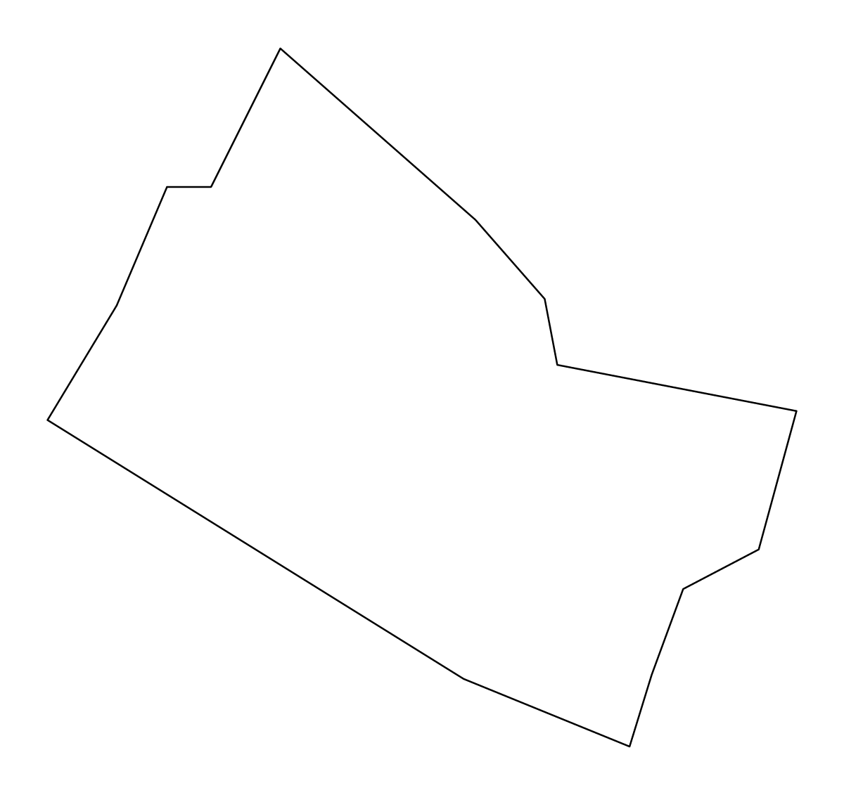 Mapa de contorno de Saint Thomas Middle Island, Saint Kitts and Nevis.