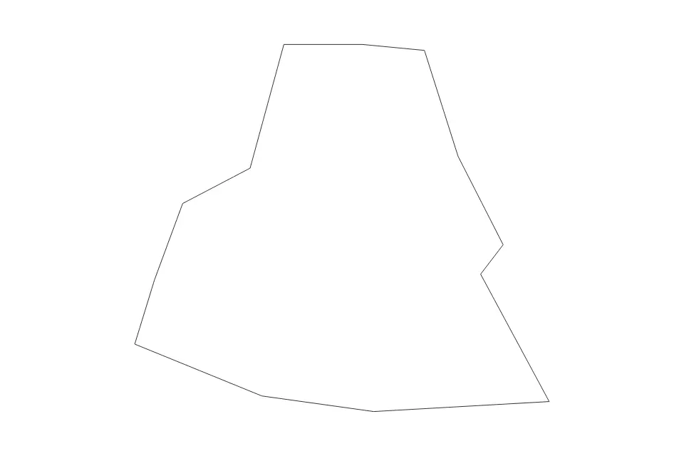 Outline map of Trinity Palmetto Point Parish, Saint Kitts And Nevis with subdivision borders.
