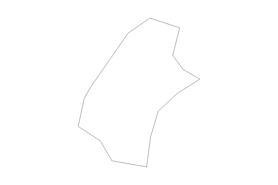 Outline map of Gros Islet Quarter, Saint Lucia with subdivision borders.