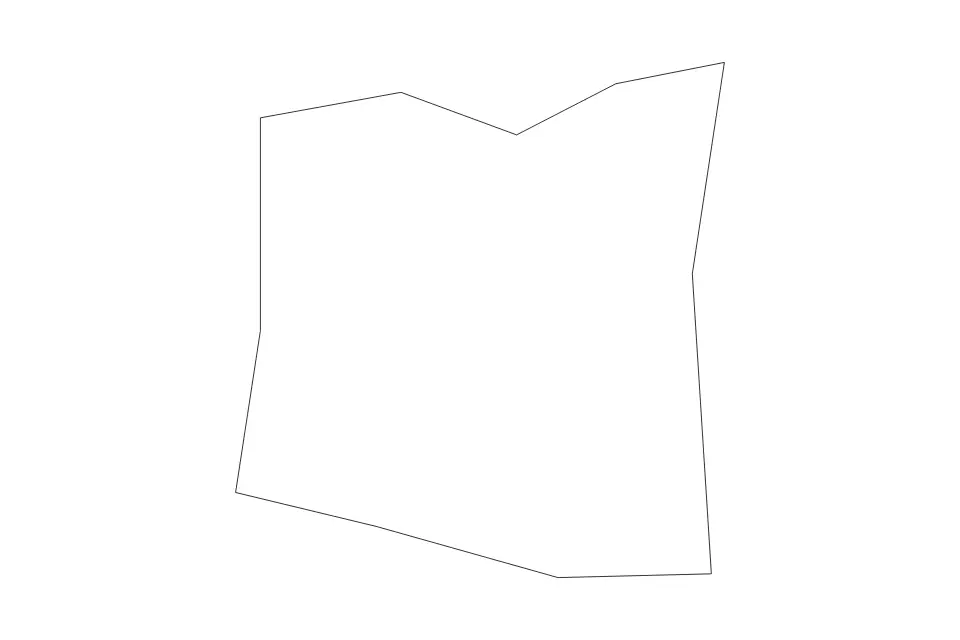 Outline map of Praslin Quarter, Saint Lucia with subdivision borders.