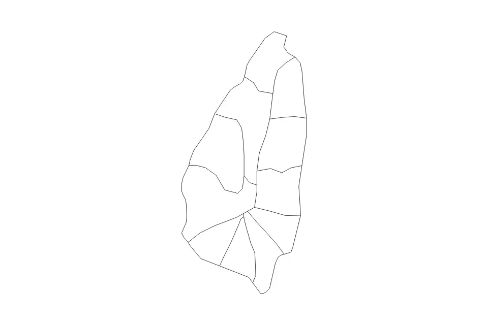Vista previa del mapa de contorno de Saint Lucia