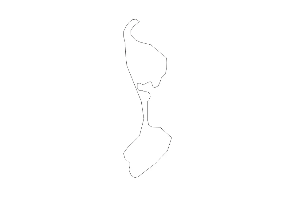 Outline map of Miquelon-Langlade Commune, Saint Pierre And Miquelon with subdivision borders.