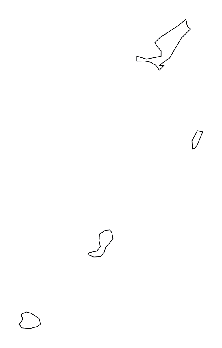 Outline map of Grenadines Parish, Saint Vincent and the Grenadines.