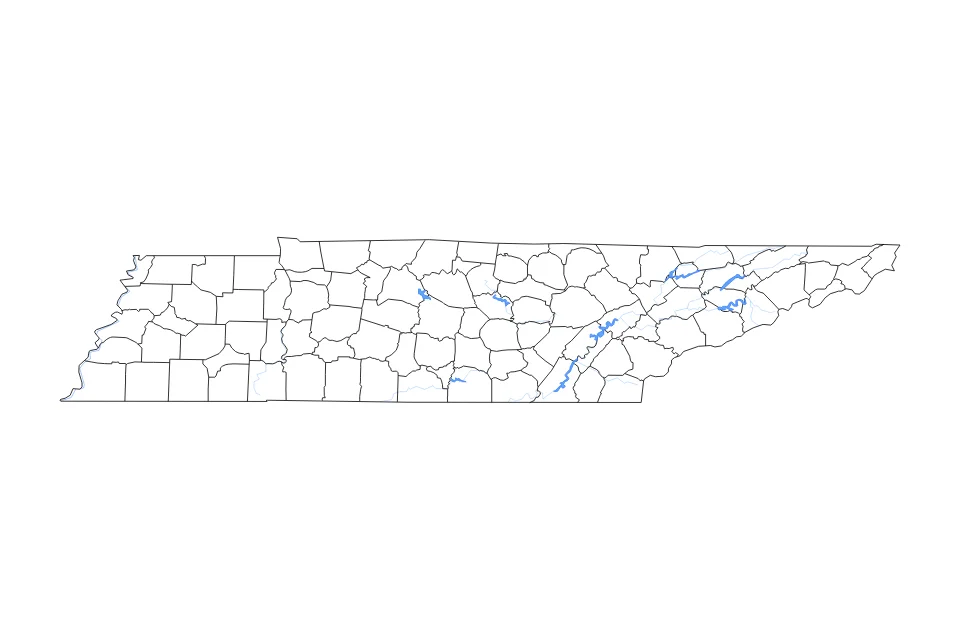 Aperçu de la carte de contour de Tennessee