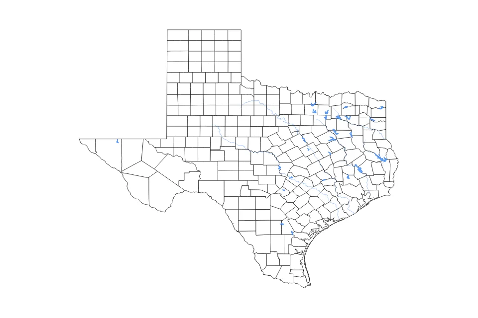 Aperçu de la carte de contour de Texas