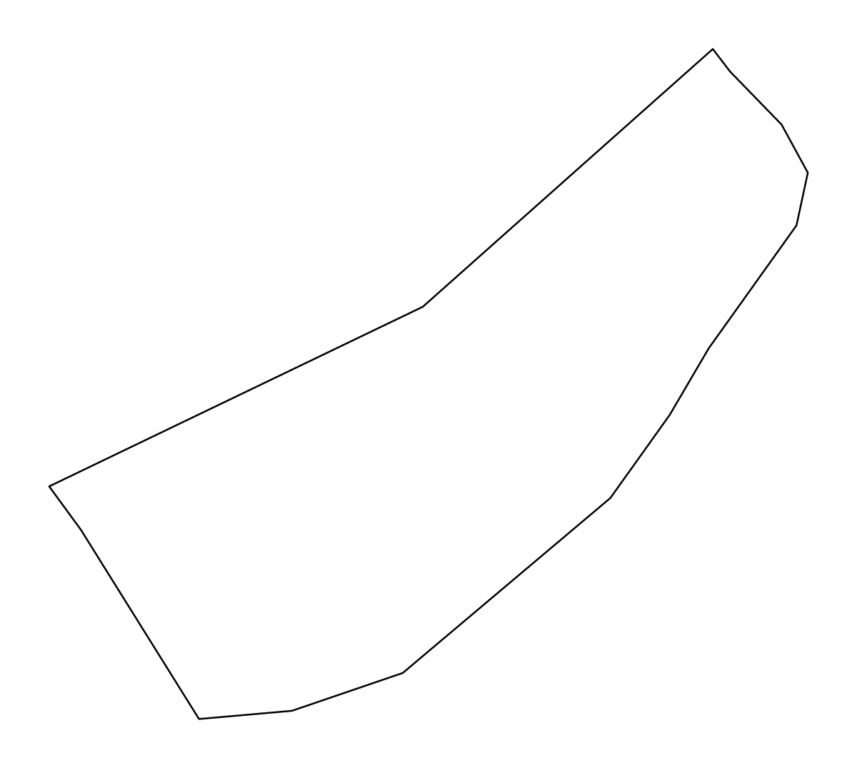 Mapa de contorno de Point Fortin, Trinidad and Tobago.