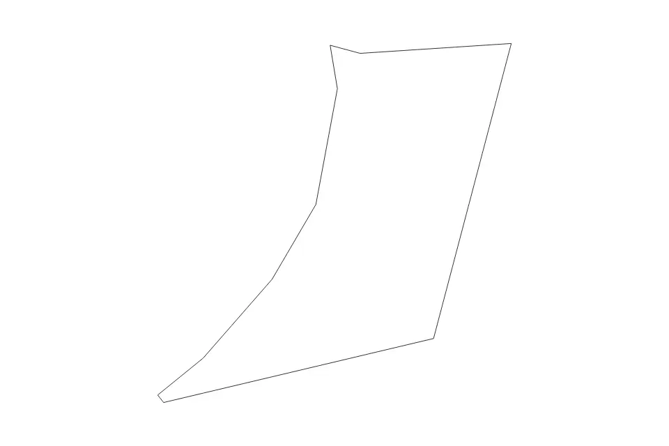 Outline map of San Fernando City, Trinidad And Tobago with subdivision borders.