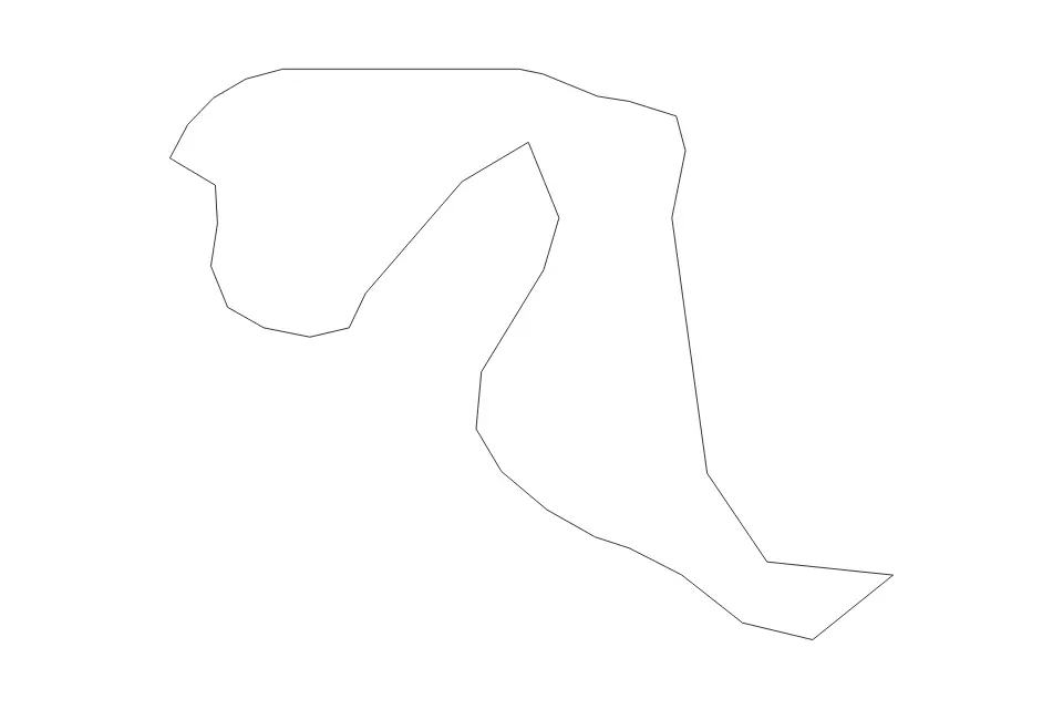 Outline map of North Caicos Administrative Area, Turks And Caicos Islands with subdivision borders.