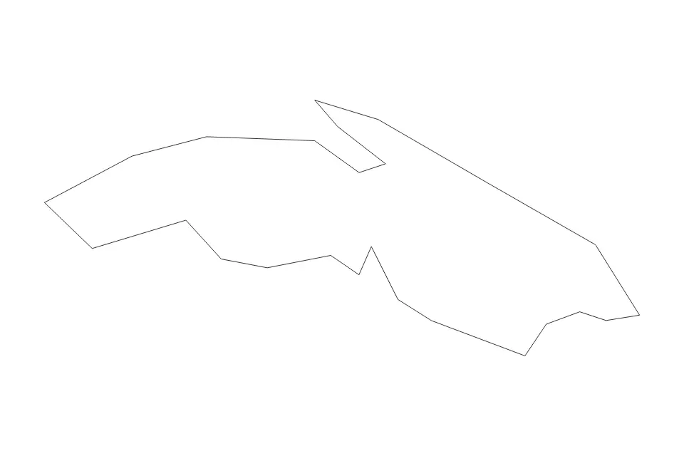 Outline map of Saint Thomas Administrative Area, United States Virgin Islands with subdivision borders.