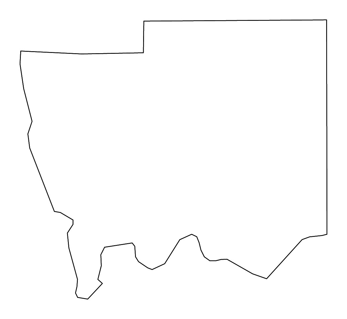 Mapa de contorno de Autauga, Alabama con ríos.