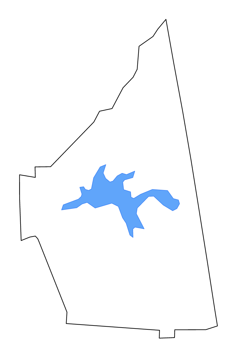Mapa de contorno de Cherokee, Alabama con lagos y ríos.