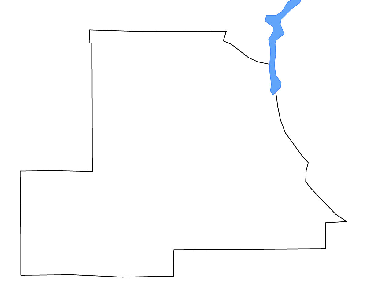 Outline map of Chilton County, Alabama with lakes and rivers.