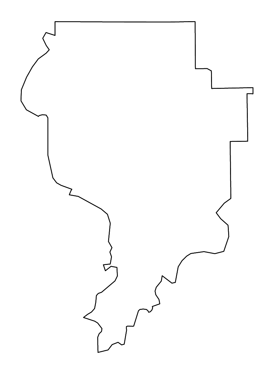 Outline map of Clarke County, Alabama with rivers.