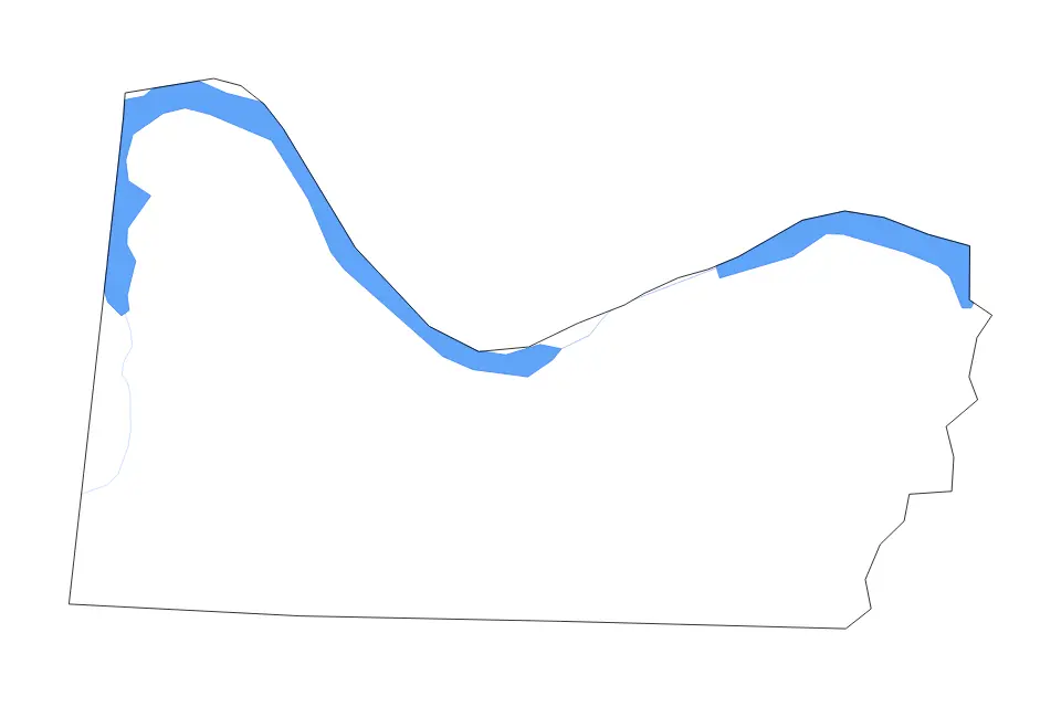 Outline map of Colbert County, Alabama with subdivision borders and major lakes and rivers.