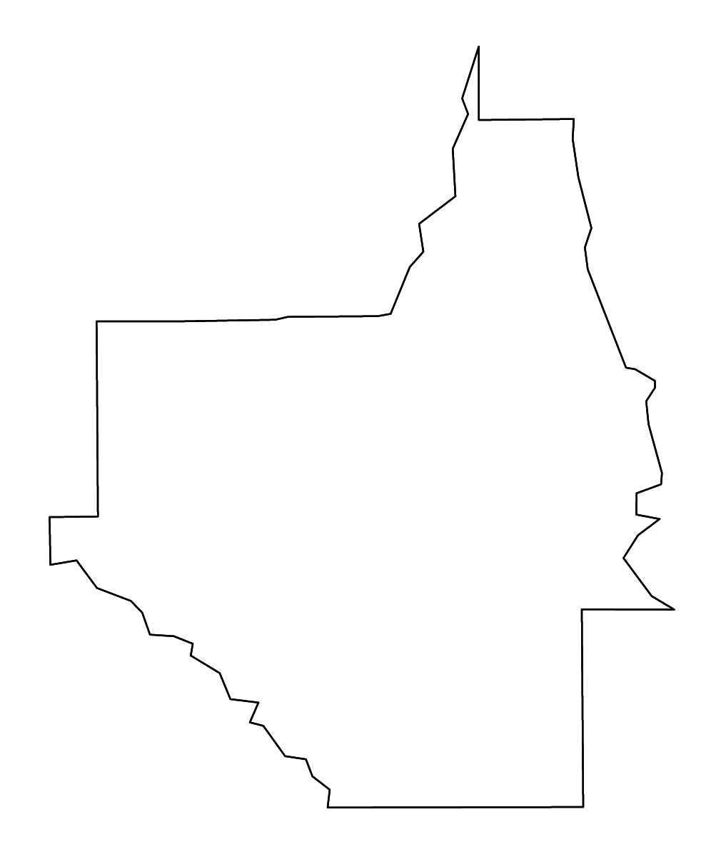 Outline map of Dallas County, Alabama with rivers.