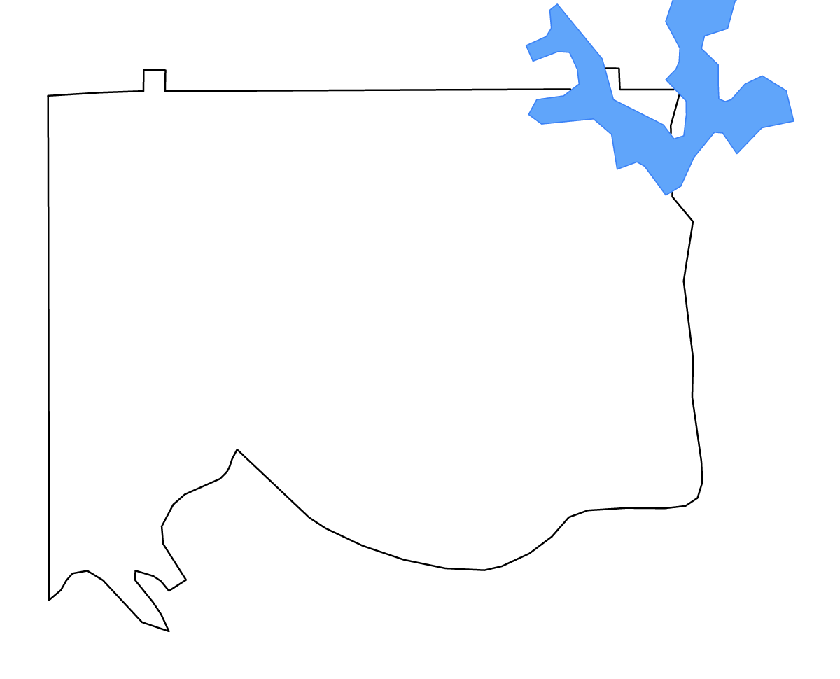 Mapa de contorno de Elmore, Alabama con lagos y ríos.
