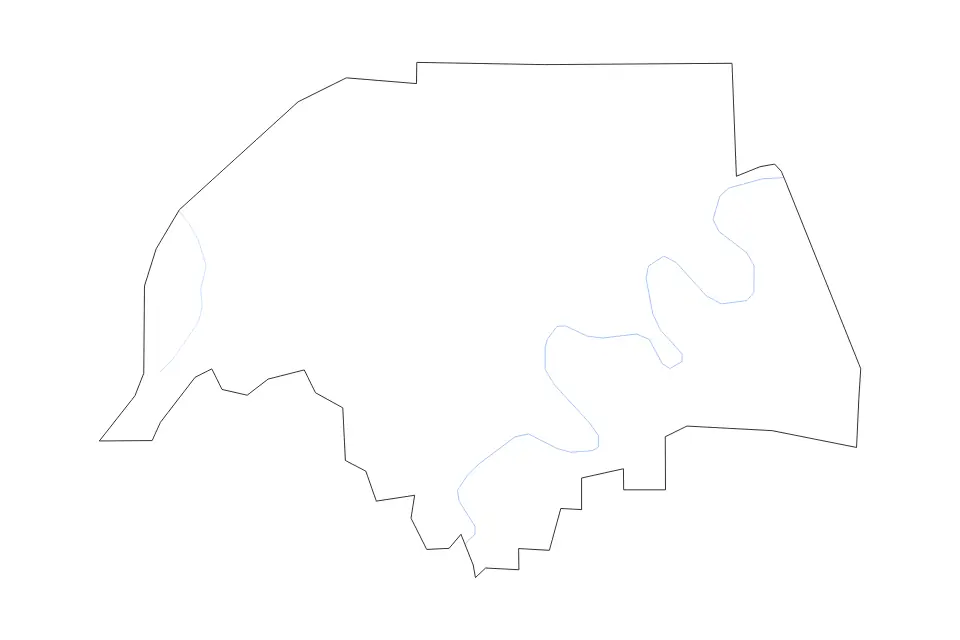 Mapa de Etowah, Alabama de tipo contorno y ríos para América del Norte, con contorno y ríos con límites limpios.