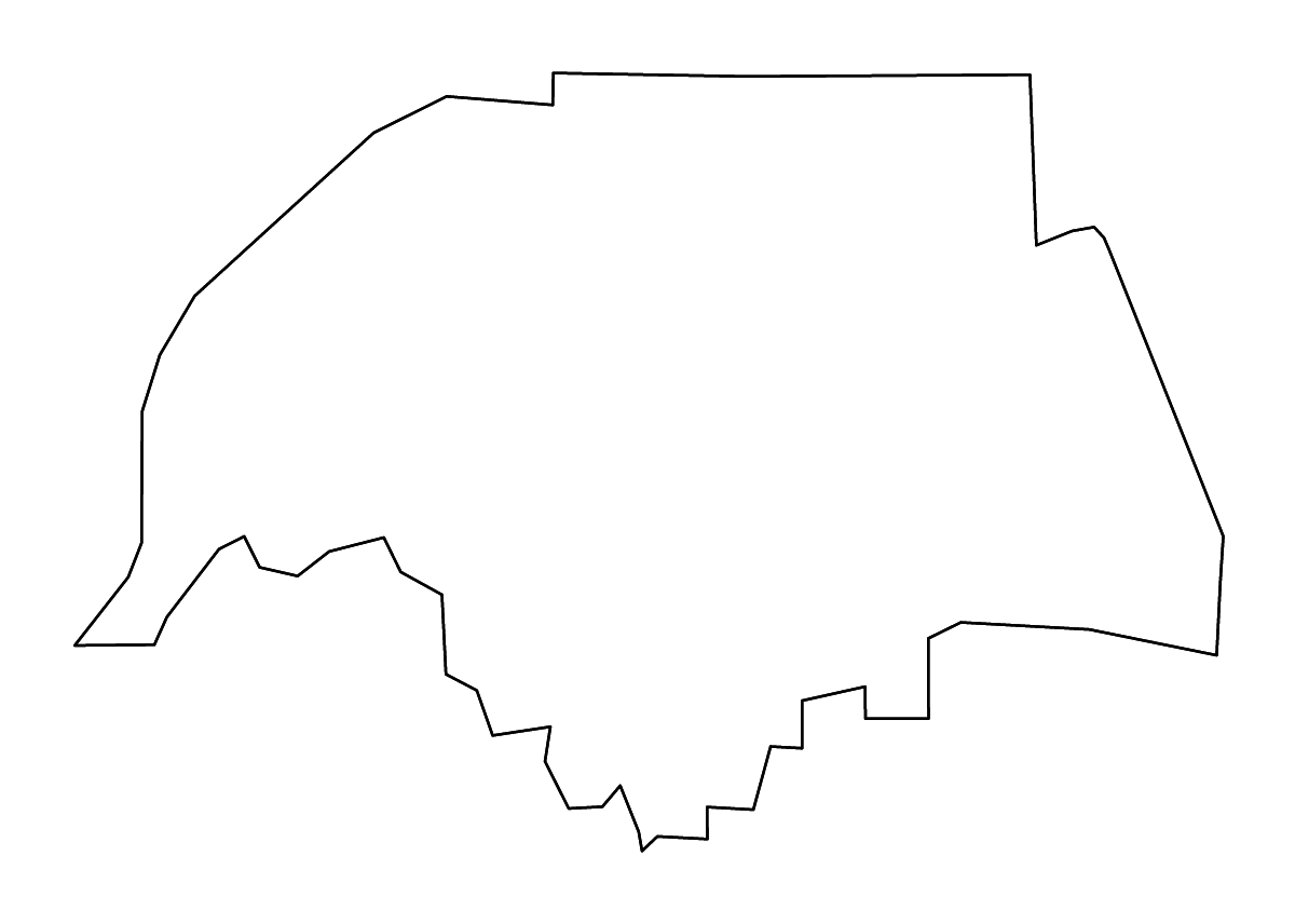Mapa de contorno de Etowah, Alabama con ríos.