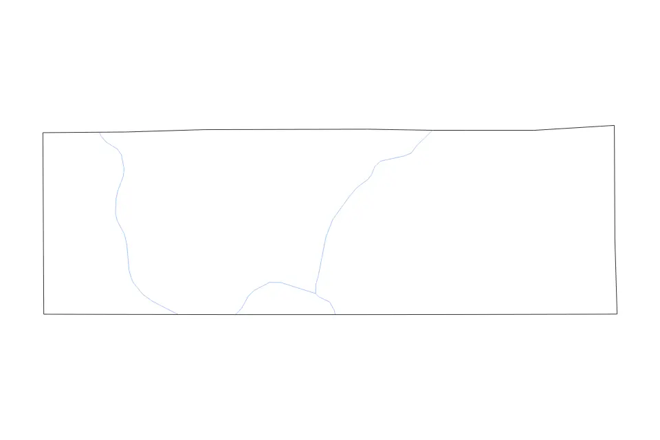 Mapa de Geneva, Alabama de tipo contorno y ríos para América del Norte, con contorno y ríos con límites limpios.
