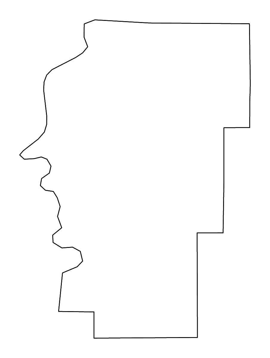Mapa de contorno de Hale, Alabama con ríos.