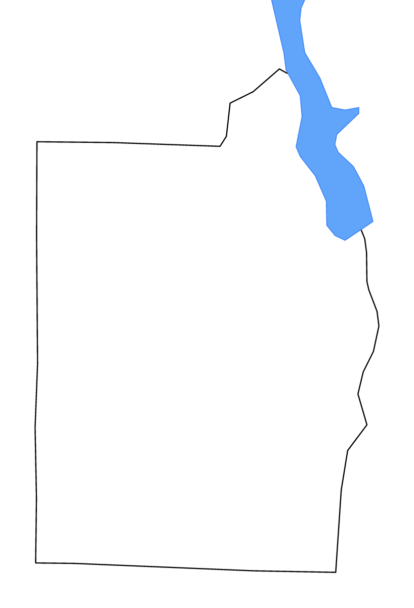 Mapa de contorno de Henry, Alabama con lagos y ríos.