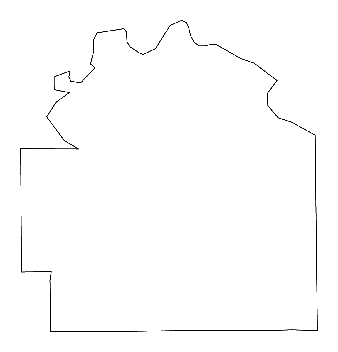 Mapa de contorno de Lowndes, Alabama con ríos.