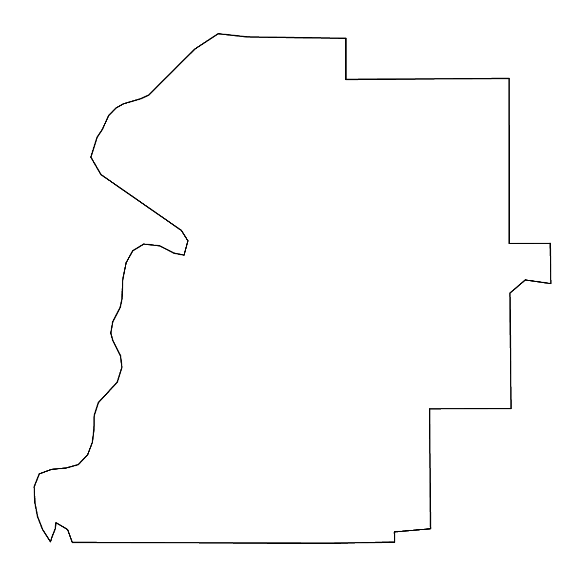Mapa de contorno de Marengo, Alabama con ríos.