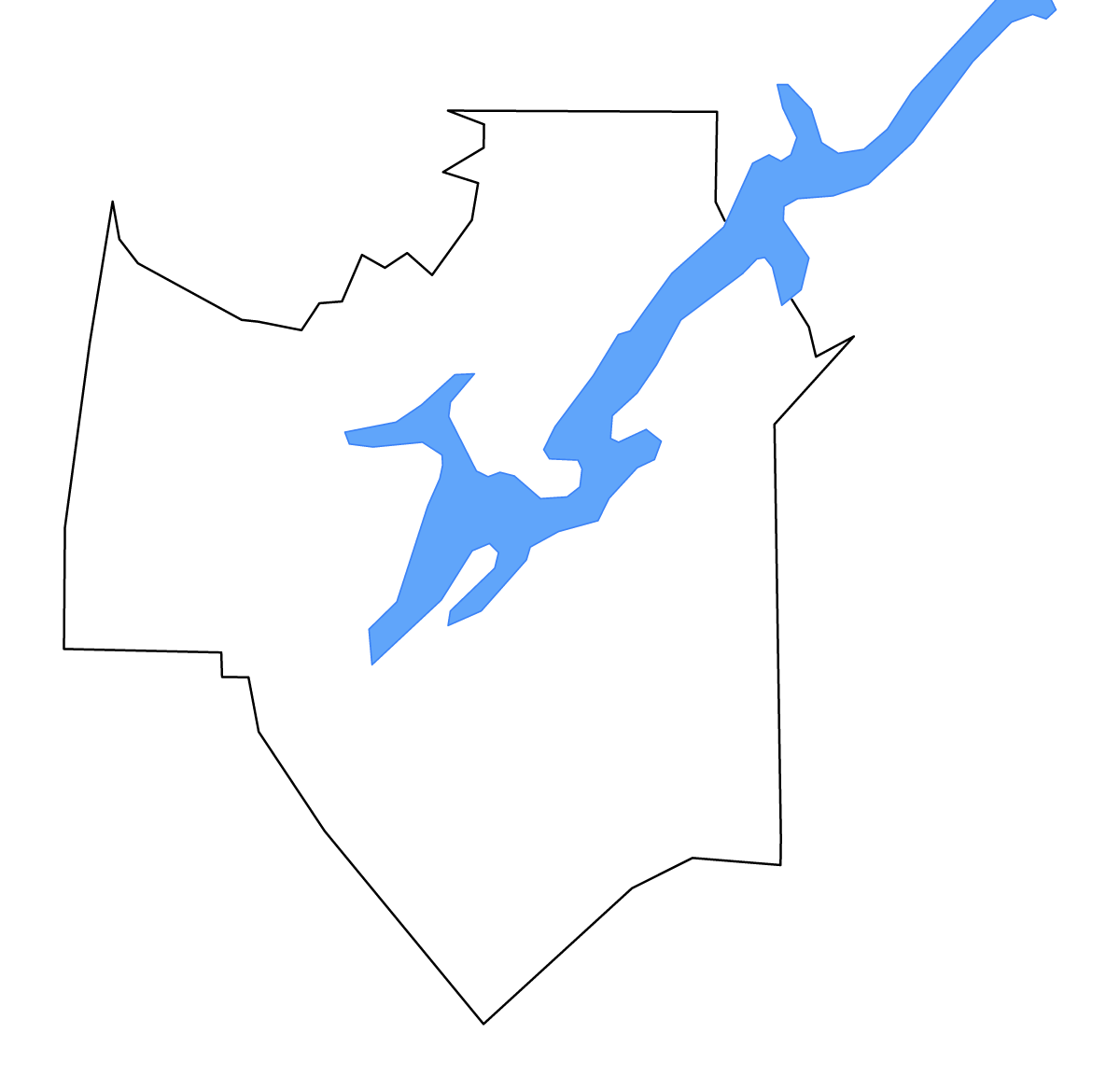 Carte de contour de Marshall, Alabama avec lacs et rivières.