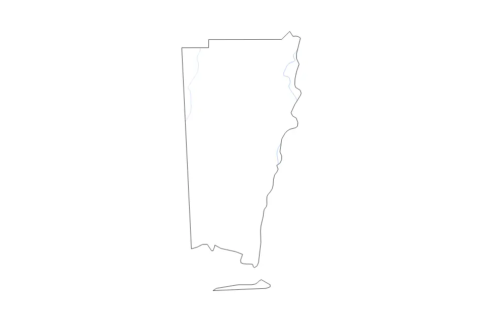 Outline map of Mobile County, Alabama with subdivision borders and rivers.