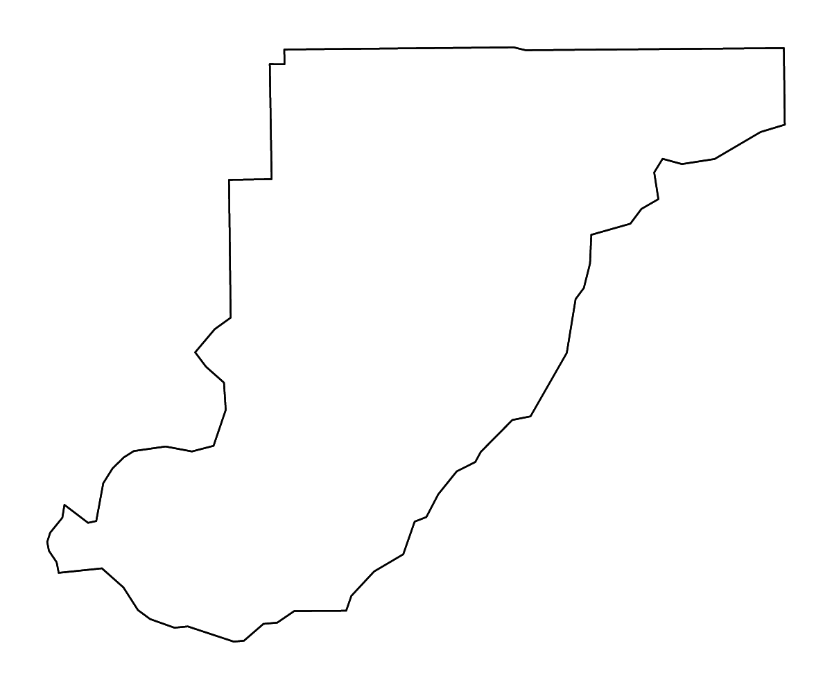 Carte de contour de Monroe, Alabama avec rivières.