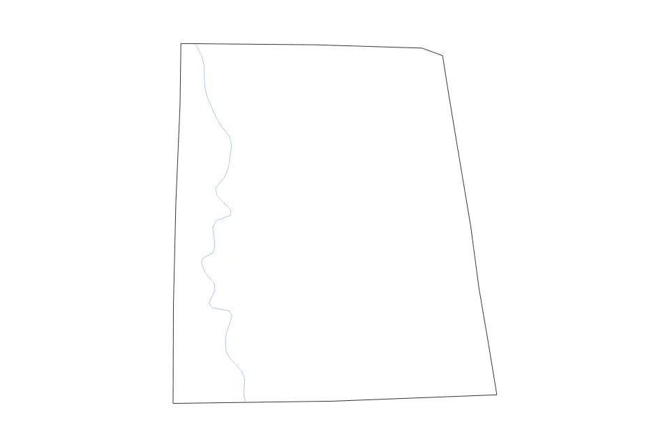 Carte de Randolph, Alabama de type contour et rivières pour Amérique du Nord, montrant contour et rivières avec des limites nettes.