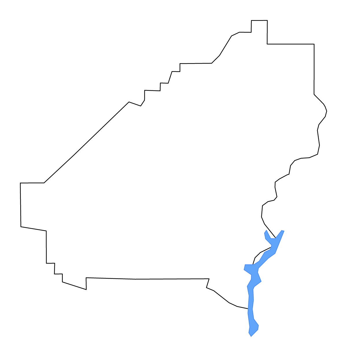 Mapa de contorno de Shelby, Alabama con lagos y ríos.