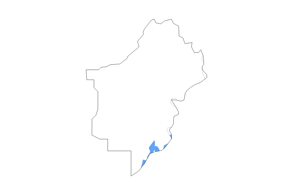 Outline map of St. Clair County, Alabama with subdivision borders and major lakes and rivers.