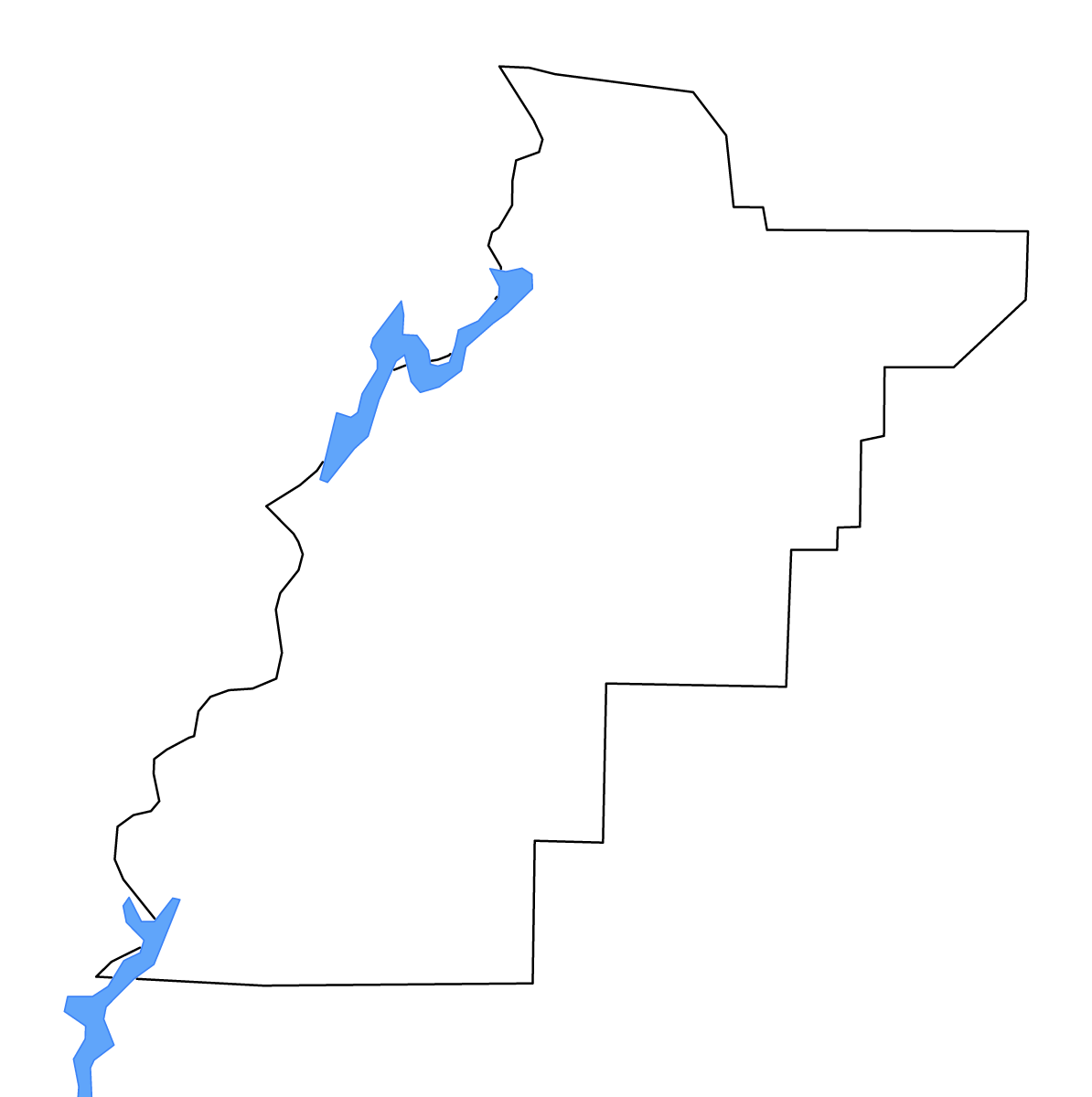 Carte de contour de Talladega, Alabama avec lacs et rivières.