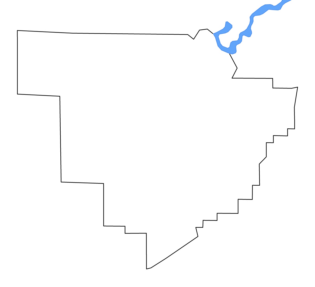 Mapa de contorno de Walker, Alabama con lagos y ríos.