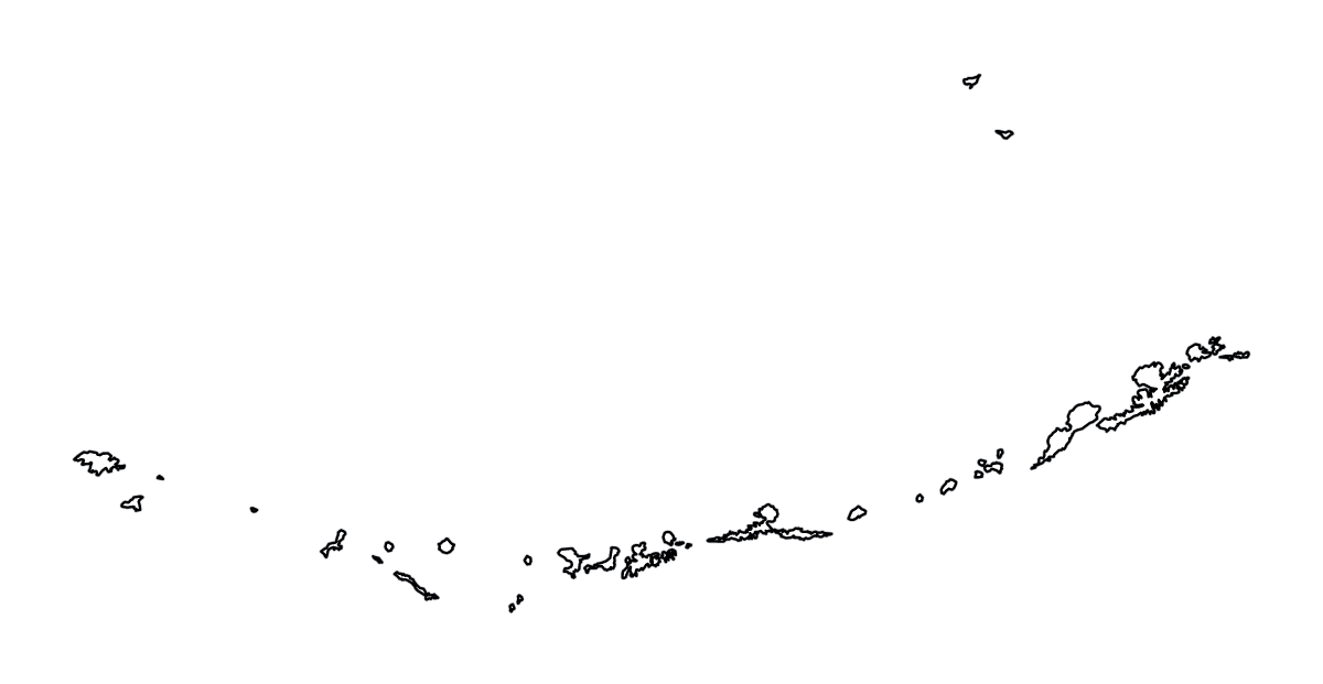 Mapa de contorno de Aleutians West, Alaska.