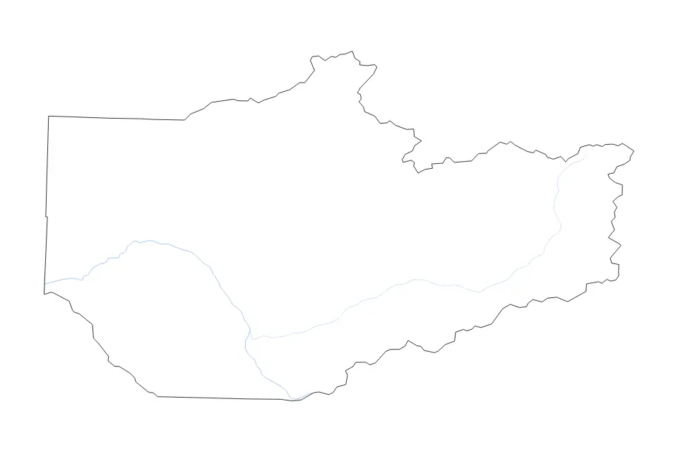 Mapa de Fairbanks North Star, Alaska de tipo contorno y ríos para América del Norte, con contorno y ríos con límites limpios.
