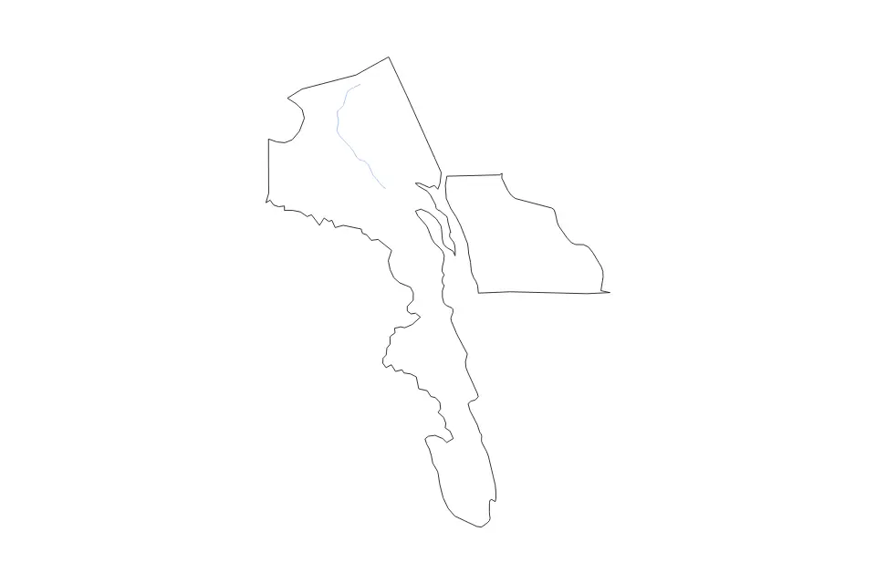 Carte de Haines, Alaska de type contour et rivières pour Amérique du Nord, montrant contour et rivières avec des limites nettes.